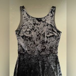 Black velvet dress with V open back